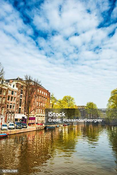 Amsterdam City Scena Wody Kanał - zdjęcia stockowe i więcej obrazów Amsterdam - Amsterdam, Architektura, Bar - Lokal gastronomiczny
