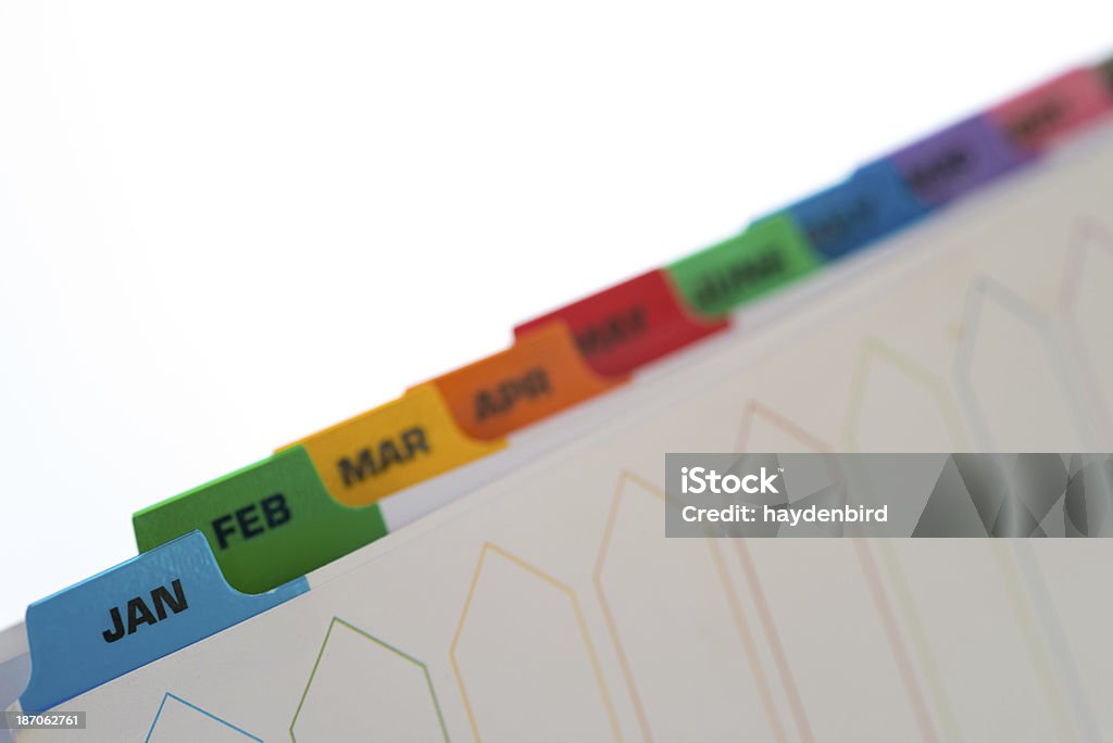 File Tab Monthly Filing Separators With Coloured Monthly Tabs Stock Photo - Download ...