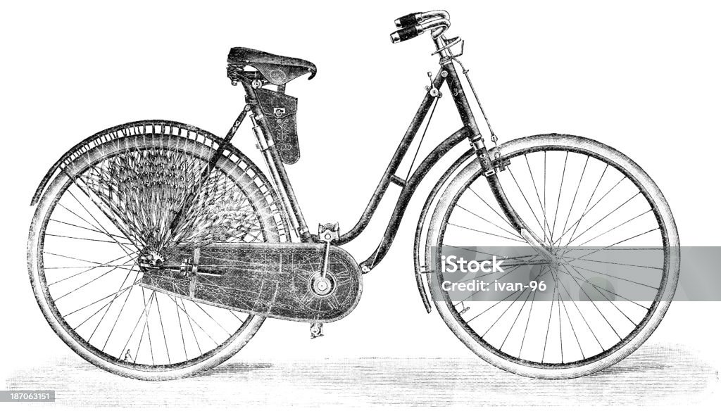 Femmina in bicicletta - Illustrazione stock royalty-free di Abilità
