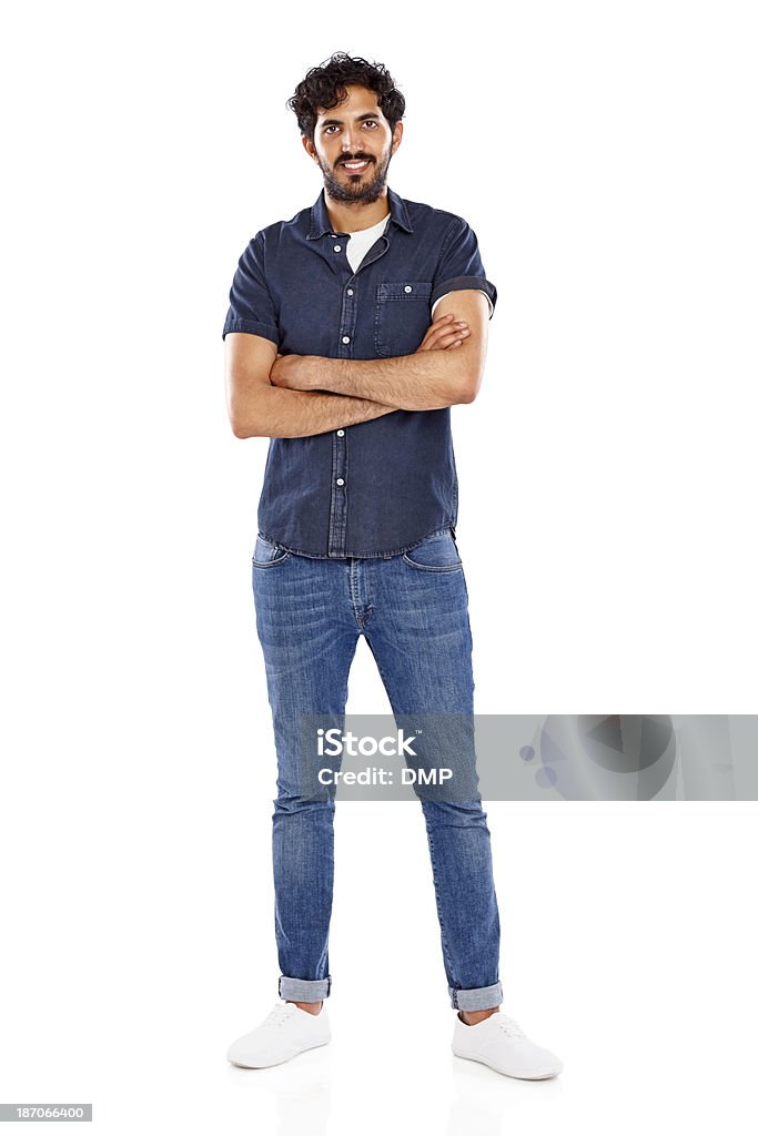 Retrato de jovem feliz sorrindo em branco homem indiano - Foto de stock de Homens royalty-free