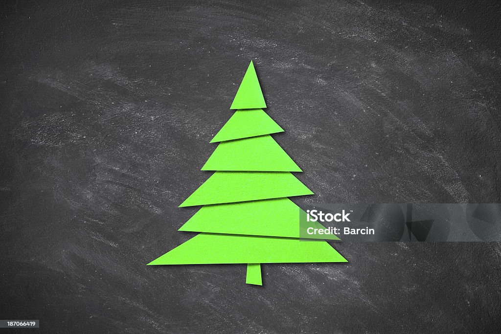 Árvore de Natal de papel no Quadro Negro - Royalty-free Abeto Foto de stock