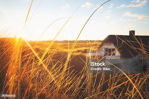 Dune With Little Holiday Home Stock Photo - Download Image Now - Denmark, Vacation Rental, North Sea