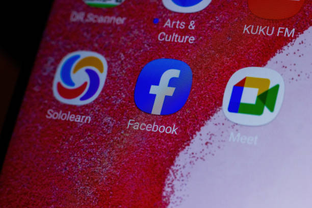 Krakow, Poland - December 01, 2023: Close up of a facebook app installed in a cellphone