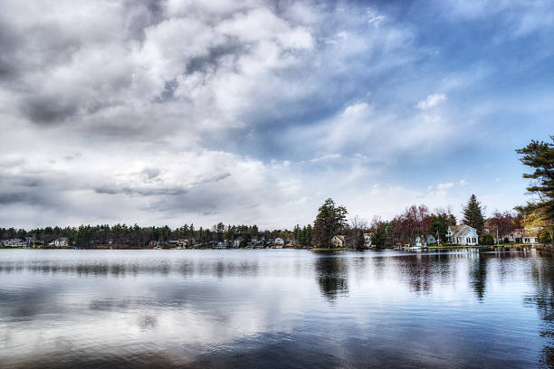 Fish-eye photo of Nabnasset Lake in Westford Massachusetts.  