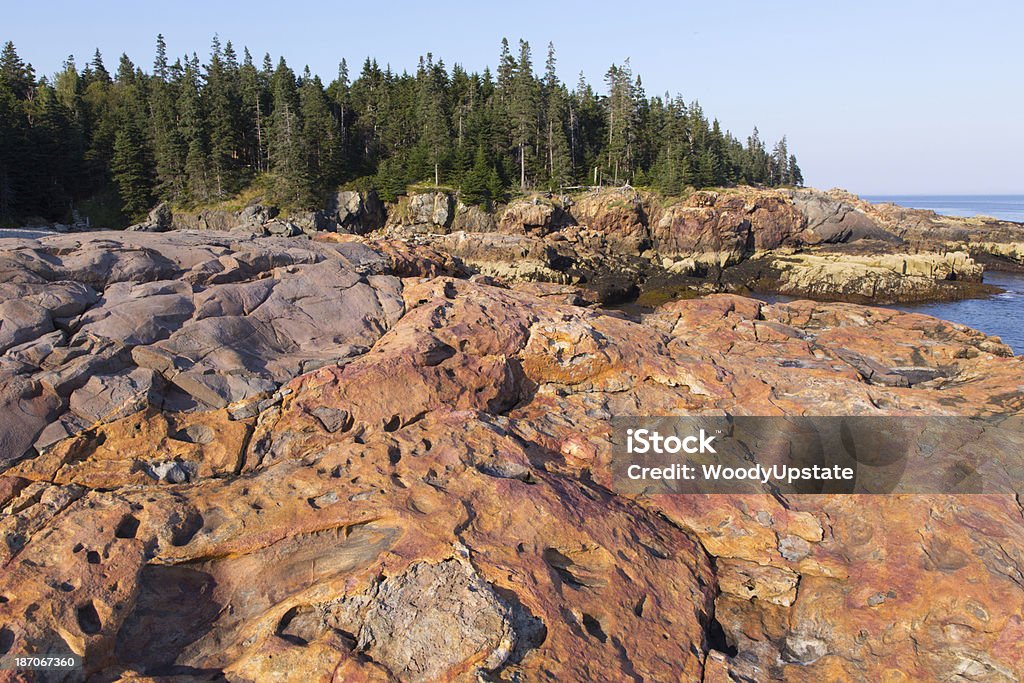Laranja pedras na costa de Maine - Royalty-free Ao Ar Livre Foto de stock