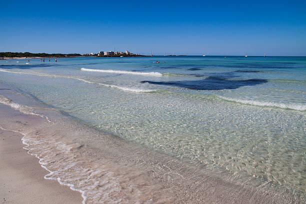 Seascape of plaja Es Trenc, Colonia San Jordi (Mallorca) Spain stock photo