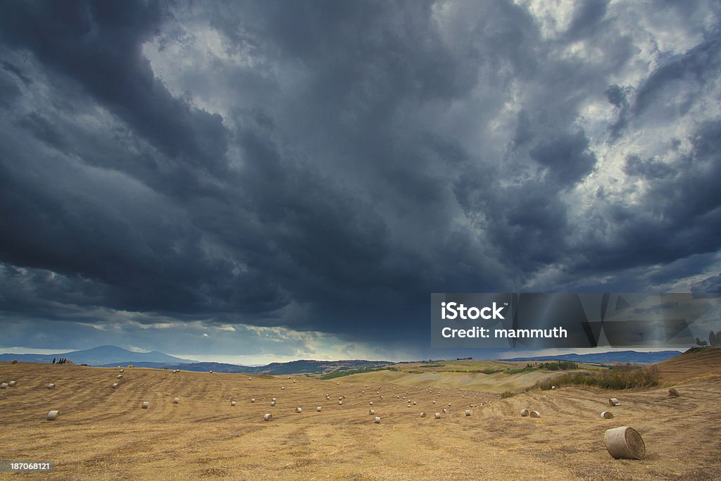 풍경, haybales 토스카나 지역에서 - 로열티 프리 0명 스톡 사진