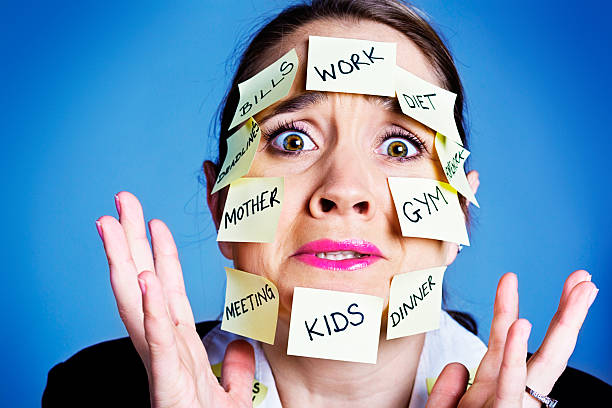 istock Desperate woman protests at multiple reminders of her duties 187068886
