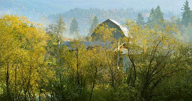 istock Pacific Northwest Autumn Landscape with Barn 187069174