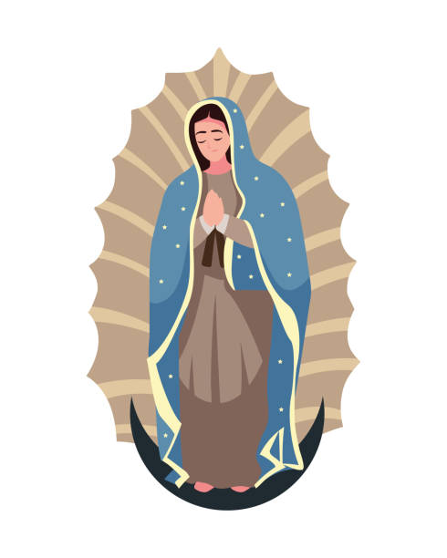Virgen de Guadalupe (mexican, mexican, religion) virgen de guadalupe illustration isolated virgen de guadalupe stock illustrations