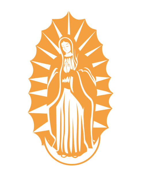 Virgen de Guadalupe (mexican, mexican, religion) virgen de guadalupe traditional illustration isolated virgen de guadalupe stock illustrations