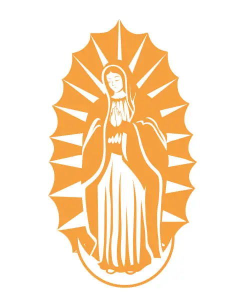 Vector illustration of Virgen de Guadalupe (mexican, mexican, religion)