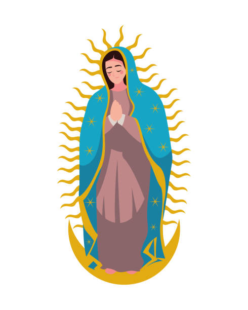Virgen de Guadalupe (mexican, mexican, religion) virgen de guadalupe spiritual illustration isolated virgen de guadalupe stock illustrations
