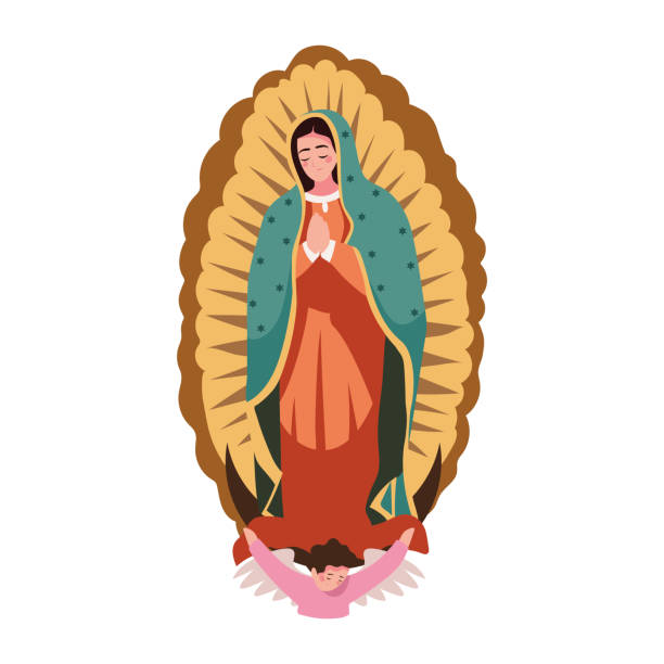 Virgen de Guadalupe (mexican, mexican, religion) virgen de guadalupe holy illustration isolated virgen de guadalupe stock illustrations