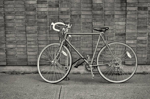 istock Vintage bicycle parked on the street 187071029