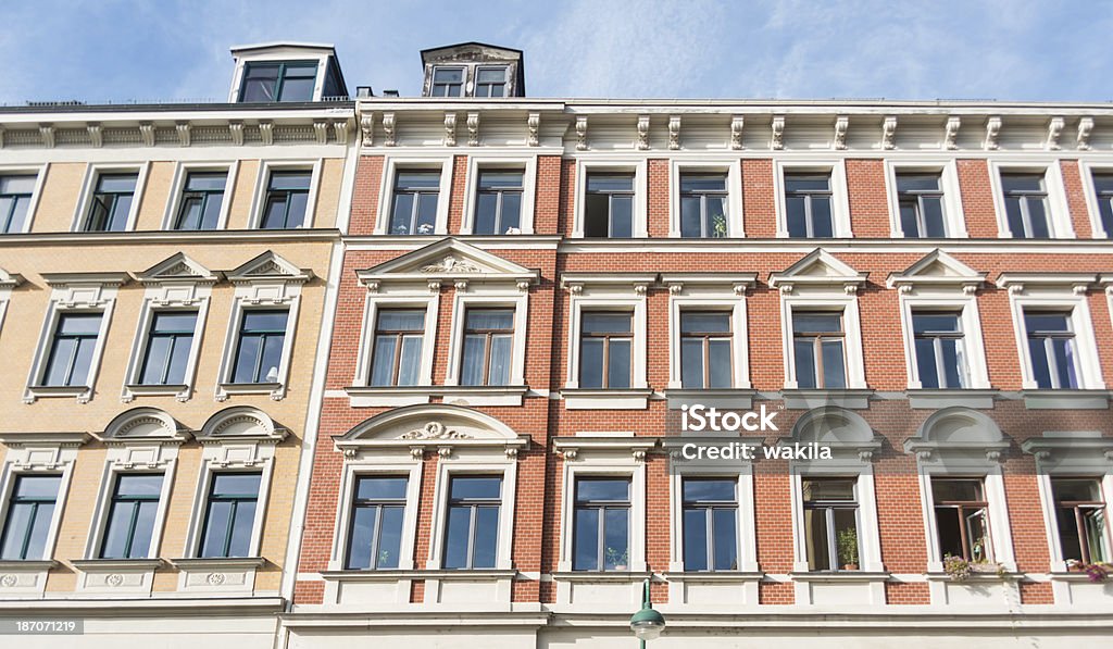 Appartement-Rouge façade de l'hôtel de leipzig, en Allemagne - Photo de Allemagne libre de droits