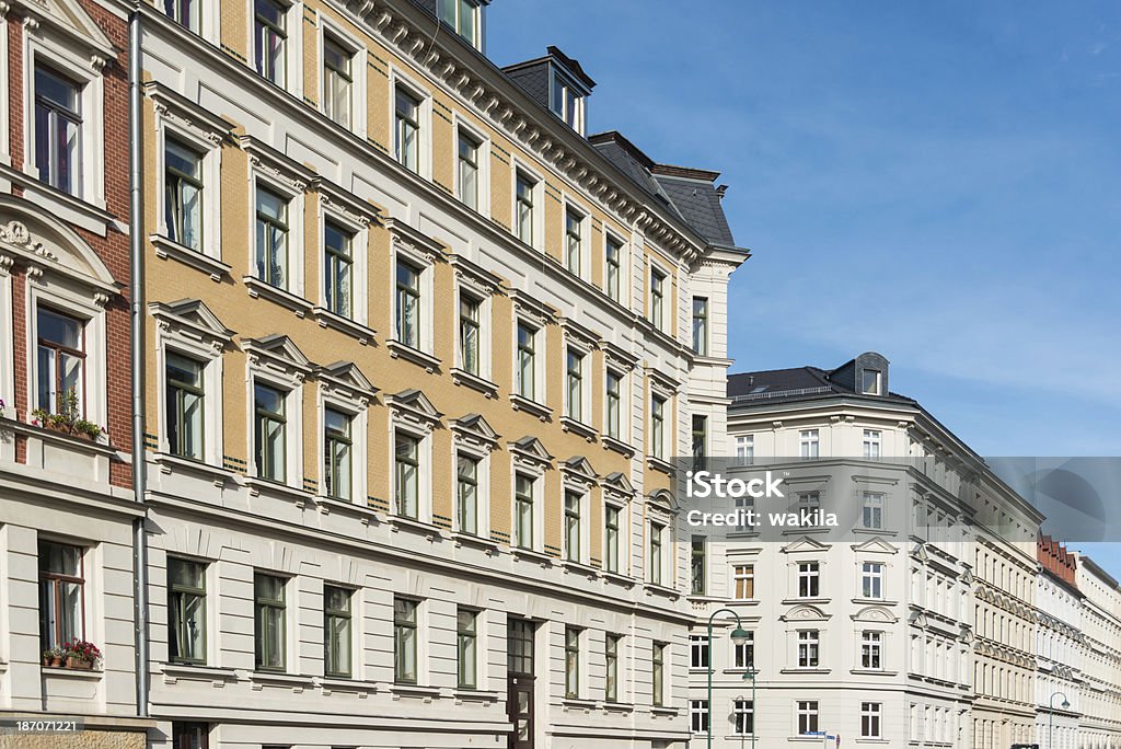 Apartamento Casa-bela fachada e céu azul leipzig Alemanha - Royalty-free Alemanha Foto de stock