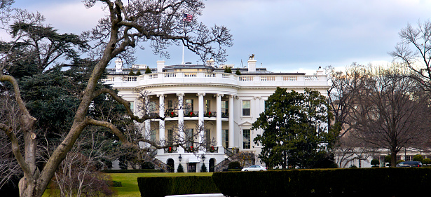 North side of Washington White House during summer day