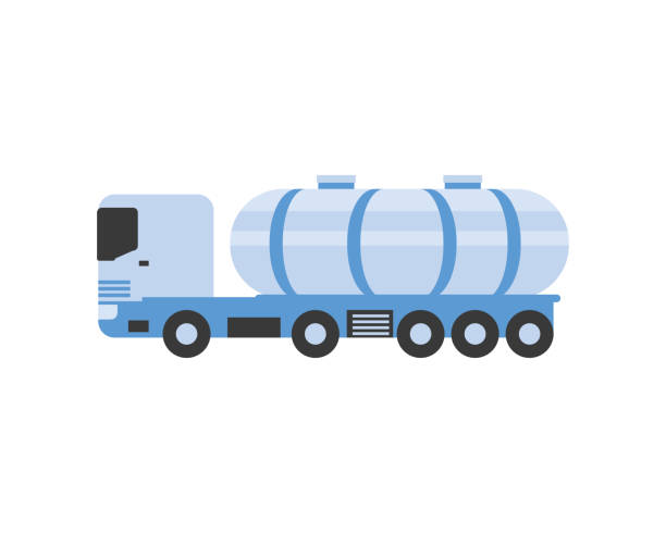 milch-lkw-transport - truck fuel tanker semi truck milk tanker stock-grafiken, -clipart, -cartoons und -symbole