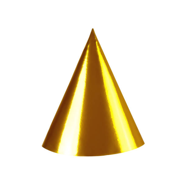 istock Golden birthday cap isolated on white background. Party hat. 1870743028