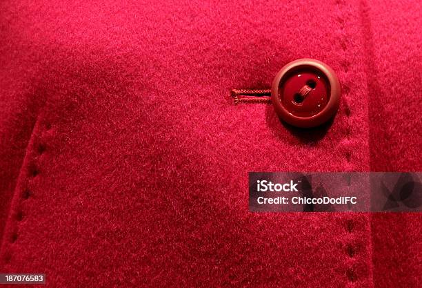 Stylish Coat With Red Button Stock Photo - Download Image Now - Red, Coat - Garment, Fire - Natural Phenomenon