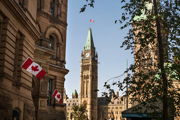 la colline du parlement à ottawa - canadians photos et images de collection