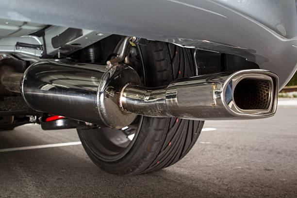 istock Car exhaust pipe muffler 187077176