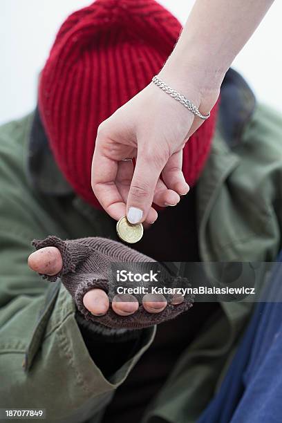 Benefit For Homeless Man Stock Photo - Download Image Now - Homelessness, Adult, Adults Only