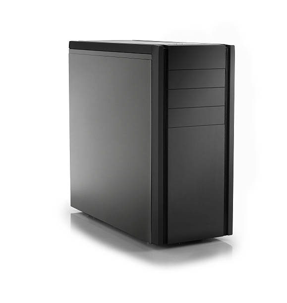 modern black Computer case isolated on white background Computer case isolated on white background computer case stock pictures, royalty-free photos & images