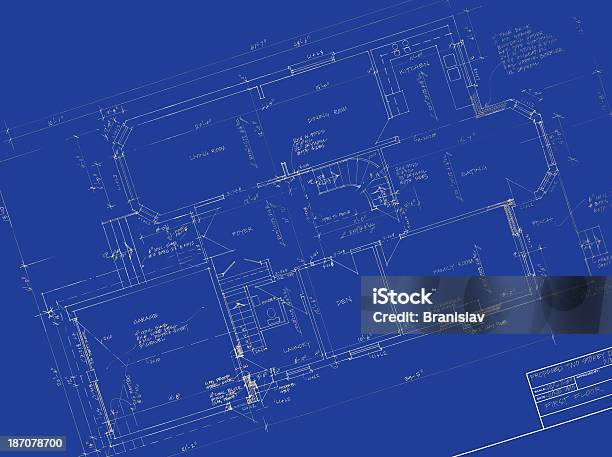 Cianografie - Immagini vettoriali stock e altre immagini di Blu - Blu, Bricolage, Casa