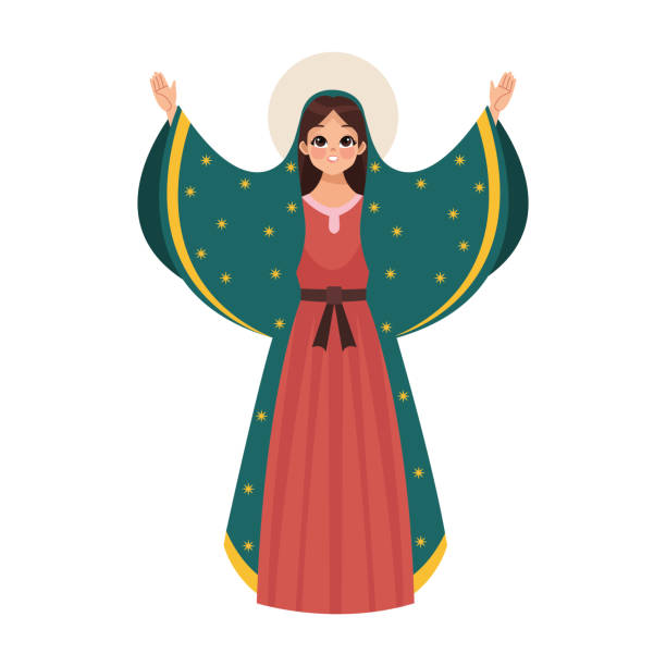 Guadalupe Virgin virgen de guadalupe illustration isolated virgen de guadalupe stock illustrations