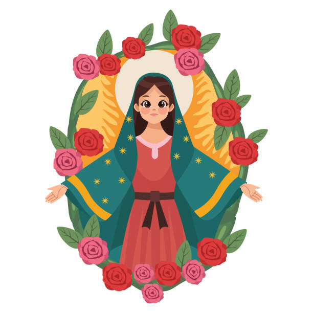 Guadalupe Virgin virgen de guadalupe holy illustration isolated virgen de guadalupe stock illustrations