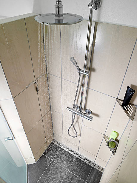 istock Bathroom shower seen from above 187078979
