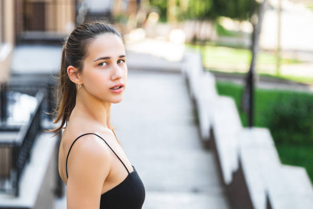 Girl summer portrait, on the street