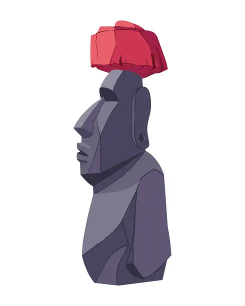 Vector illustration of Moai statues