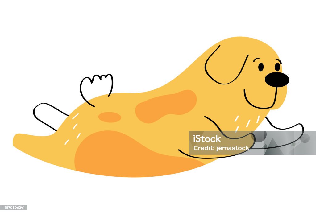 Yellowdig Graphics Yellow Dog Lying Stock Illustration - Download Image Now - Animal ...