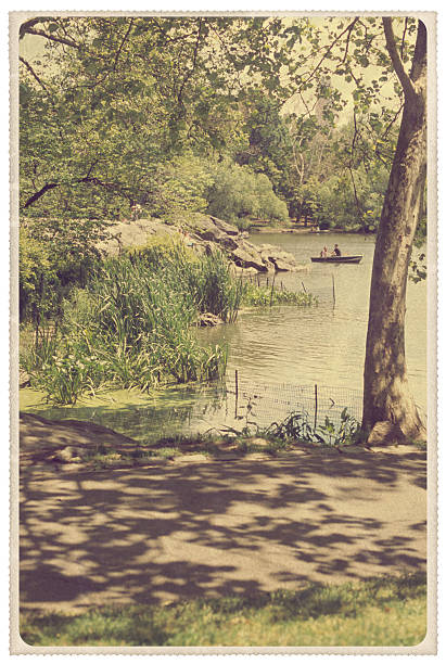 istock Rowboat in Central Park - Vintage Postcard 187082203