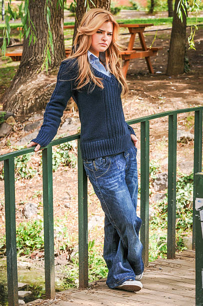 istock Young woman in park 187082244