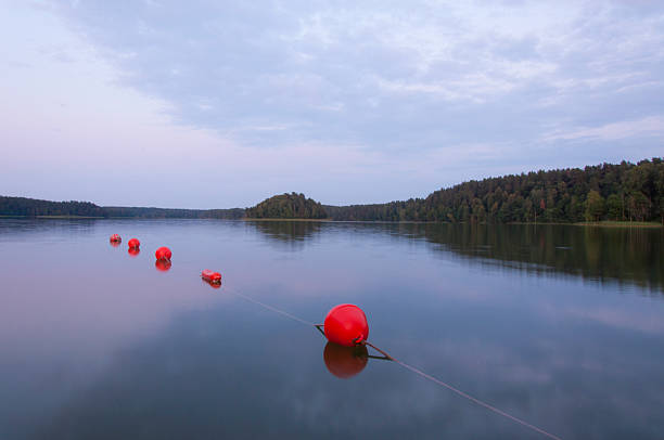Sunset landscape photography. Lithuanian National Park in Moletai region. \