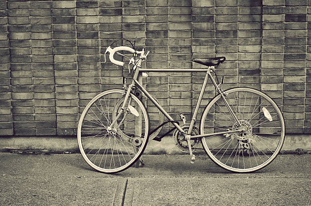 istock Vintage bicycle parked on the street 187082961
