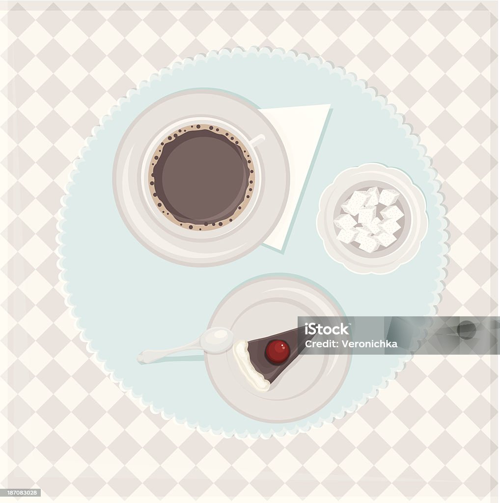 Kawa i ciasto - Grafika wektorowa royalty-free (Cappuccino)