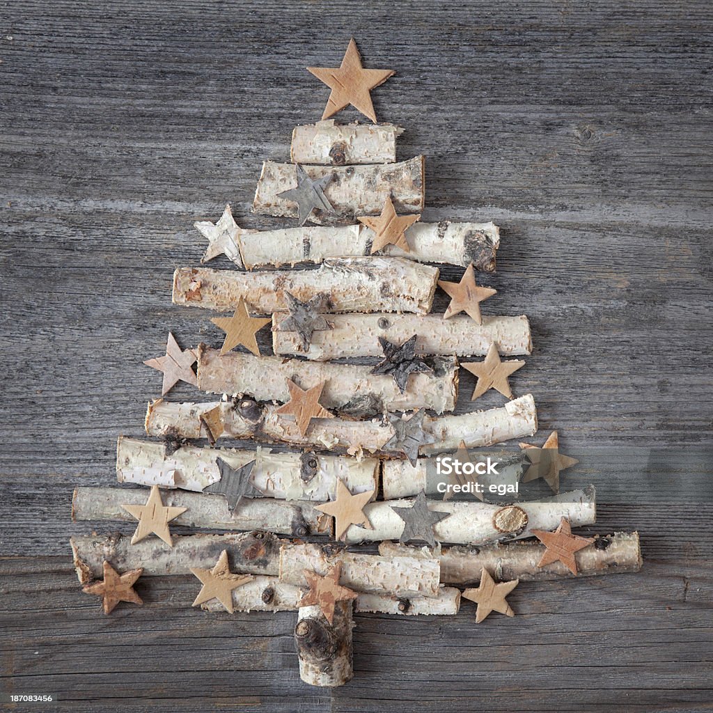 Christmas tree advent calendar Christmas tree on wooden background Advent Calendar Stock Photo