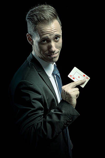 istock Businessman showing ace card for you 187083512