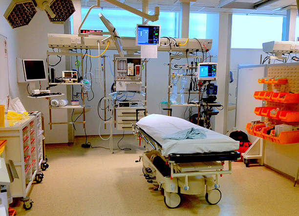 istock Interior of emergency operating room with empty bed 187083743