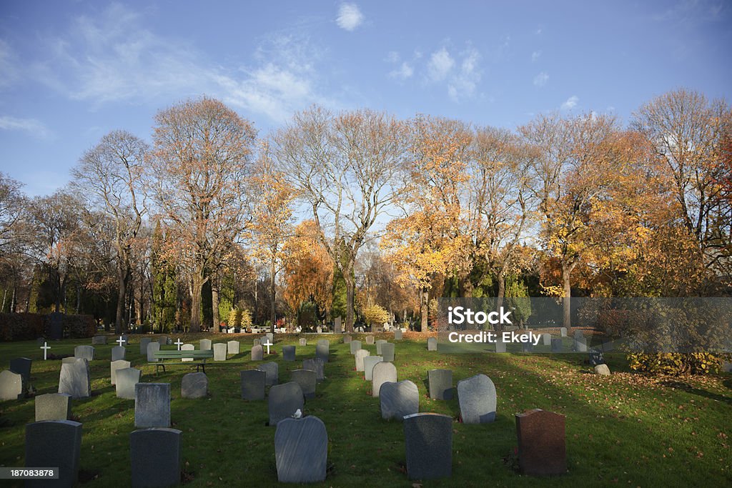 Cemitério no outono nos EUA. - Foto de stock de Cemitério royalty-free