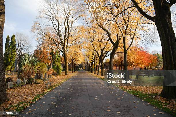 Cmentarz W Jesień - zdjęcia stockowe i więcej obrazów Bez ludzi - Bez ludzi, Chrześcijaństwo, Cmentarz