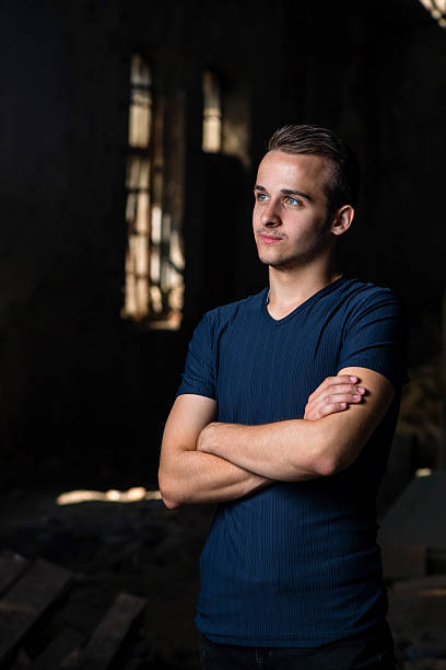 istock man in navy blue T-shirt 187084071