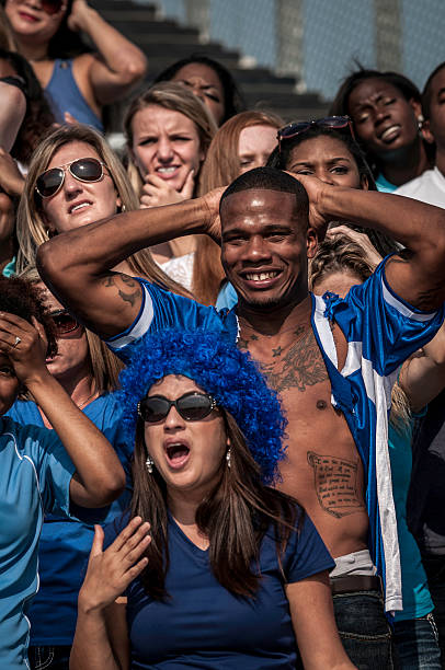 istock Blue supporting fans in dispair with their teaming losing (II) 187084227