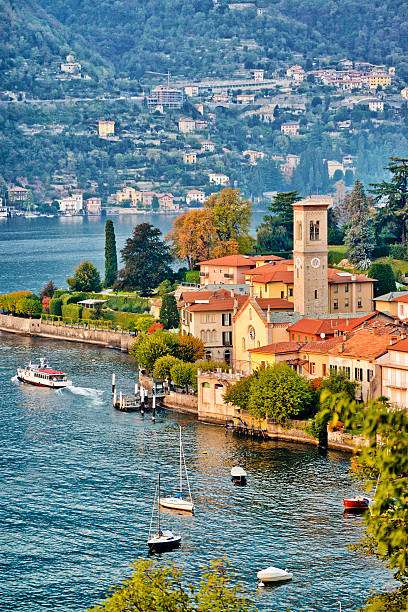 View on Torno village, Lake Como, Italy Lake Como Scenic lake como stock pictures, royalty-free photos & images