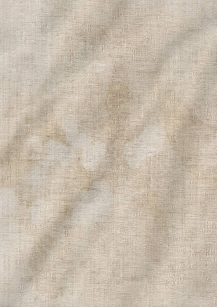 istock Artist's Unprimed Linen Duck Canvas Crumpled Mottled Grunge Texture 187084323